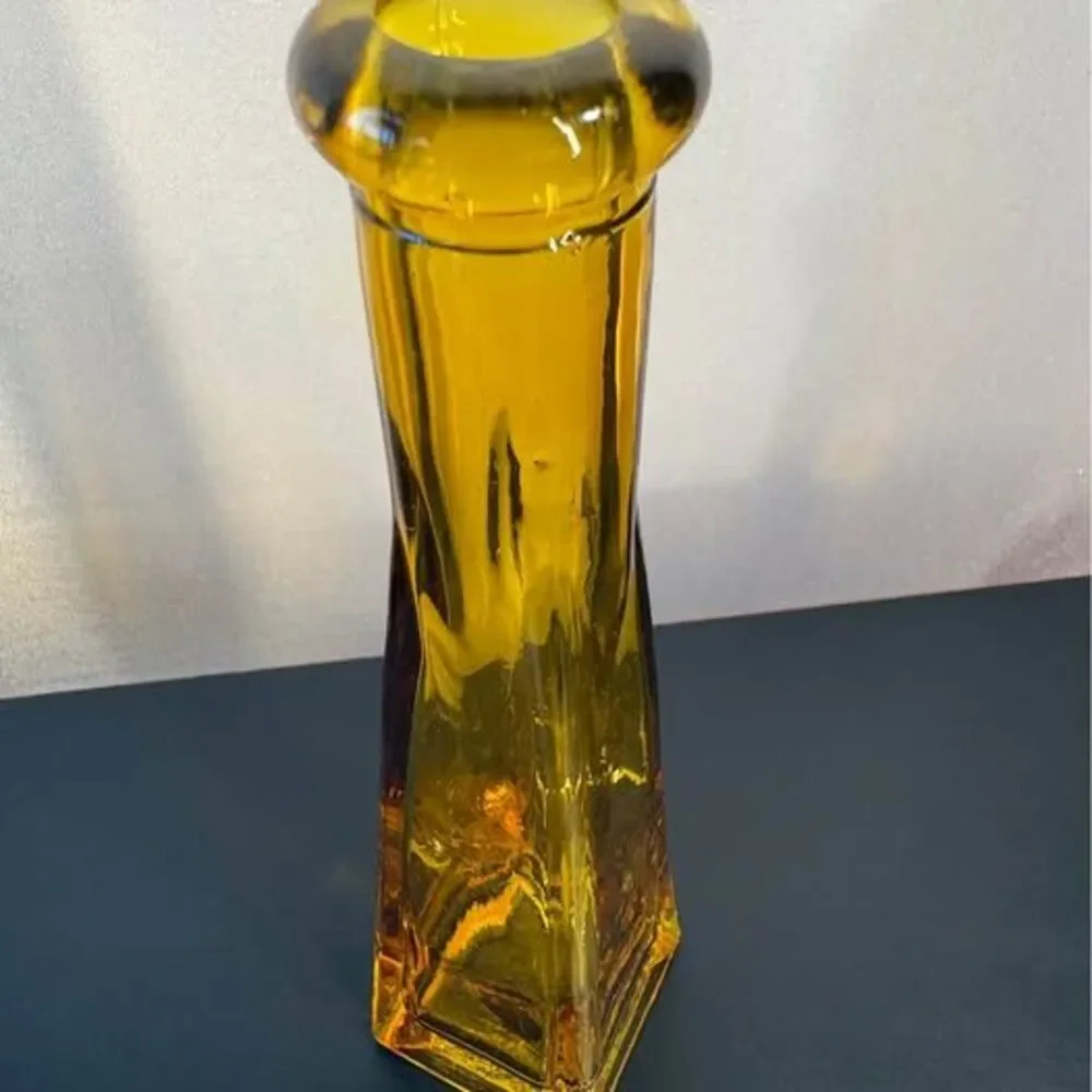 Amber glass bud vase
